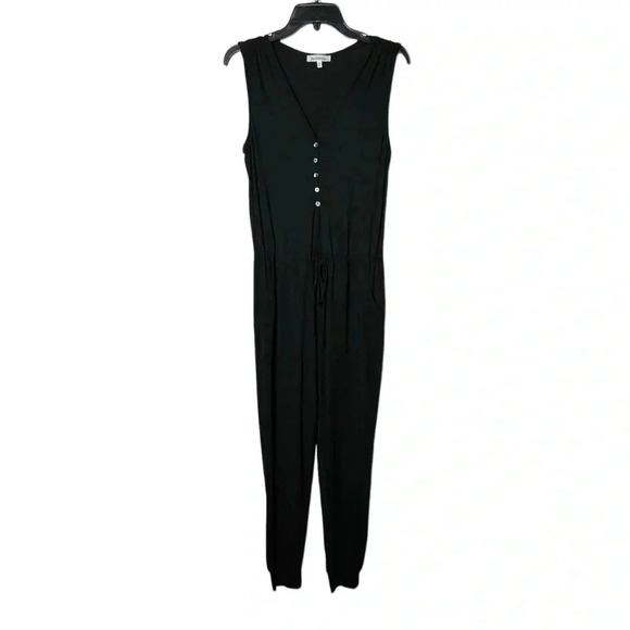 1695. HEARTLOOM SLEEVELESS JUMPSUIT BLACK IN COLOR SIZE XSMALL V NECKLINE - Picture 2 of 10